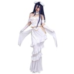 Varastossa Anime Overlord Albedo Cosplay Puku Halloween Jouluasu Cos Naisten Valkoinen Mekko Overlord Albedo Cosplay