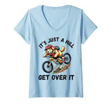 Womens It's Just A Hill Get Over It Golden Retriever Mountain Bike V-Neck T-Shirt