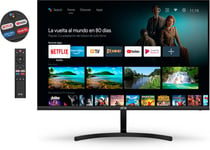 SPC SMART MONITOR 27 – Écran PC Android TV Full HD 27", connectivité Mobile, télécommande et accès au Contenu en Streaming