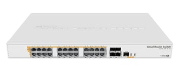 MikroTik – Cloud Router Switch kytkin, 24x GE, PoE, 4x SFP+, 500W, asennettavissa räkkiin (CRS328