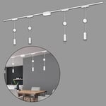 BRILONER - Système de rail Luxtrail set complet, 4x LED suspension, hauteur réglable, lampes, système de rail lumineux pour plafond, spot rail, plafonnier, plafonnier, spotlight, 2m, blanc