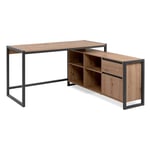 Bureau d'angle chêne artisan/ anthracite Denver - Naturel - Finori