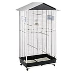 Ferplast Cage à Oiseaux NOTA Volière extérieure pour Oiseaux, Canaris, Pinsons, Perruches Ondulées, Inséparables, en Métal, Accessoires Inclus Mangeoires rotatives Perches Roues, 95x64xh 165,5 cm.