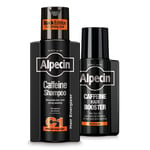 Alpecin Black Mens Shampoo and Caffeine Hair Booster Set  Against Thinning Hair 