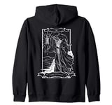 Tarot Card The Hermit IX Occult Vintage Zip Hoodie