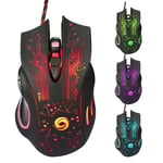 RY23675-6D USB trådbunden spelmus 3200 dpi 6-knappars LED Optisk Professionell Professionell Mouse Gamer Datormöss för PC Laptop