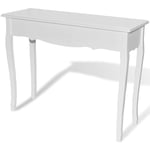 Helloshop26 - Coiffeuse table maquillage chambre salon meuble d'entrée 100 x 35 cm blanc