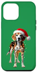 Coque pour iPhone 12 Pro Max Harrier Chapeau de Père Noël avec lumières de Noël pour maman papa amoureux