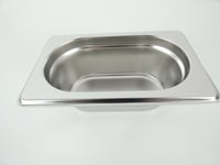 2 x Vogue Stainless Steel 1/9 Gastronorm Pan with Overhanging Rim 65mm Deep