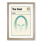 Big Box Art Book Cover The Iliad Homer Framed Wall Art Picture Print Ready to Hang, Oak A2 (62 x 45 cm)