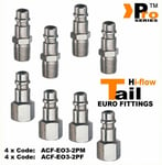 4xMale Euro Tails+4xFemale Euro Tails-Air Line Fittings-HiFlow Quick Release 008