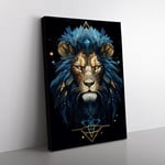 Leo Zodiac Geometric Art No.2 Canvas Print for Living Room Bedroom Home Office Décor, Wall Art Picture Ready to Hang, 76x50 cm (30x20 Inch)