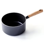 GreenChef Vintage Casserole en Céramique Antiadhésive de 20 cm/3,1 L, Poignée à Apparence en Bois, Sans PFAS, Compatibles avec l'Induction, Va au Four, Va au Lave-Vaisselle, Gris