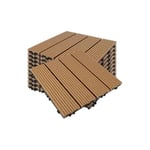 Dalles de terrasse en plastique composite wpc 30 x 30 cm Dalles clipsables jardin extérieur Plastique x10