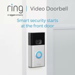 Ring Video Doorbell (2e génération) par Amazon Caméra de sécurité avec sonnette vidéo sans fil avec vidéo HD 1080p, alimentée par batterie, Wifi,