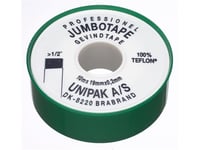 Unipak Jumbotape 15Mx19mmx0,200Mm Til Damp, Drikkevand Og Varme Til Store Gevind Temperaturområde Fra -200°C Til +160°C