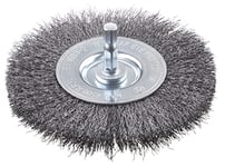 kwb Brosse à disque fine, fil d'acier HSS, Ø100 mm pour métal et pierre, brosse métallique pour perceuse, y compris tige hexagonale E6.3, dérouiller, décalaminer, rendre rugueux et nettoyer, 1 Pièce