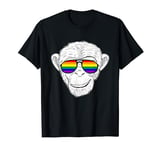 Monkey Chimp With Rainbow Sunglasses Rainbow Monkey T-Shirt