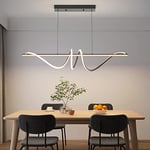 Mikeru Applique LED Moderne 120cm, Noire Applique Dimmable Pour Salle à Manger Avec Télécommande & Fonction Mémoire & 3 Couleurs D'éclairage (3000k/4500k/6000k) Lustre Pour Cuisine D'intérieur