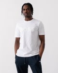 BOSS Green Tee Mirror 2 Mens Crew Neck T-Shirt with Mirror-Effect Logo - White - Size X-Large