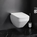 Wc suspendu FlashClean sans rebord avec siège électronique TouchReel, chauffage du siège et éclairage, Blanc - Am.pm