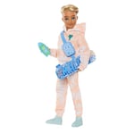 Barbie Poupée Dream Besties Ken, poupée articulée avec Tenue Amovible et Cheveux blonds, 9 éléments sur Le thème de l’été et du Skateboard, JDD75