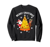 Funny Pizza on Earth Christmas Tree Merry Crust-mas Pizzamas Sweatshirt