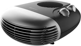 Chauffage électrique à faible consommation ReadyWarm 2000 Max Horizon Black. Ventilateur chauffant de 2000 W, 3 Modes, Thermostat réglable, Utilisation facile, Zone de couverture 20 m2, Noir