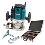 Makita RP1803/2 1/2" Plunge Router 240V/1650W With 35 Piece Cutter Bit Set