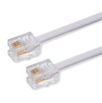 World of Data 10m ADSL Cable - Gold Plated Contact Pins/High Speed Internet Broadband/Router or Modem to RJ11 Phone Socket or Microfilter/White