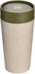 Circular and Co Leakproof Reusable Coffee Cup 12oz/340ml - The World's First Travel Mug Made from Recycled Coffee Cups, 100% Leak-Proof, Sustainable & Insulated (Cream & Honest Green)