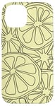 Coque pour iPhone 14 Jaune clair Silhouette Citron Motif agrumes