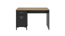 Bureau 120 cm MANCHESTER coloris noir et chêne helvezia