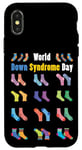 Coque pour iPhone X/XS Socks Down Syndrome Sensibilisation Journée mondiale du syndrome de Down