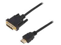 Cable HDMI 1.4 DVI-D -18+1- prise male HDMI prise male 5m - Noir