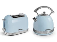 Schneider WS703 Set petit-déjeuner grille-pain et bouilloire en acier inoxydable Bleu 1,7 l