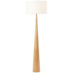 Lampadaire Kirou blanc pied bois IP20 E27 H.150cm Brilliant