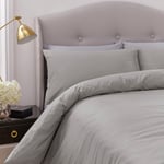 Silentnight Supersoft Plain Dove Grey Bedding Set - Double