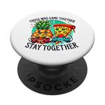 Funny Ananas and Pizza Gaming Interdit Hawaiian Foodie PopSockets PopGrip Interchangeable