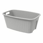 M-Home | Panier à Linge | Plastique | Beige Clair Ficelle | 59,3 x 39 x 25 cm / 35 L | LAUNDRY BASKET | PLS1046-15