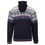 Dale of Norway Vail Weatherproof Men's Sweater Navyredroseoffwhite, Midnight navy/red Rose/off white/indigo/china blue, XXL