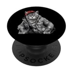 American Shorthair Cat Thug Cat Gangster Cat Gangster Life PopSockets PopGrip Adhésif