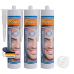 Mastic Silicone- Haute Température 3x310 ml -Étanchéité Sanitaire et Extérieure -Idéal pour Intérieur et Extérieur- joint salle de bain-Sanitary Silicone sealant for indoor &outdoor use,(blanc)