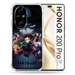 Cokitec Coque Renforcée pour Honor 200 Pro 5G Manga Demon Slayer Noir