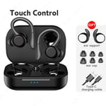 T20 sans fil Bluetooth écouteur sport étanche TWS sans fil casque HiFi stéréo écouteurs antibruit casque avec Mic-T40 Black-touch