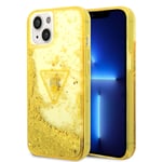 Coque rigide liquide translucide pour iPhone 14 & 13 - jaune