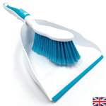  Dustpan and Brush Set Blue Dust Pan Broom Floor Cleaning Sweeping Stiff Sweep