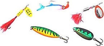 5 LAKE COAST LURES GAME COARSE SEA FISHING PIKE BASS SPINNERS TOBY SPOONS RIGS