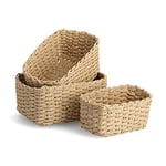 Zeller 14473 Lot de 3 paniers de rangement en papier tressé env. 18 x 12 x 9, 21 x 15 x 11, 24 x 18 x 13 cm