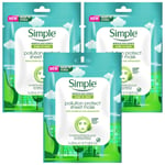 3 x SIMPLE KIND TO SKIN POLLUTION PROTECT SHEET MASK VITAMIN B3 ANTIOXIDANT 21ML